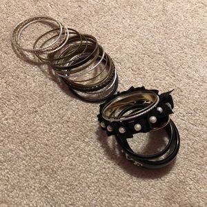 Black and White Bangle Bracelets